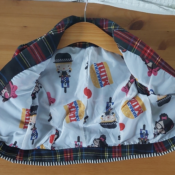 Harajuku Mini For Target Red and Blue Plaid Kids Blazer - Picture 6 of 11